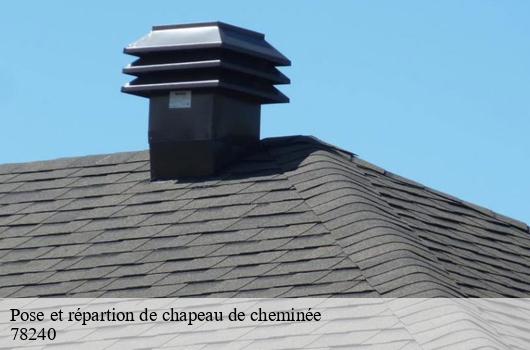 Pose et répartion de chapeau de cheminée 78240
